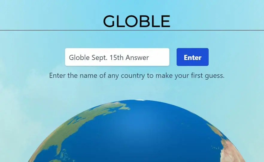 Globle 15 September Answer Today and Hints 2022