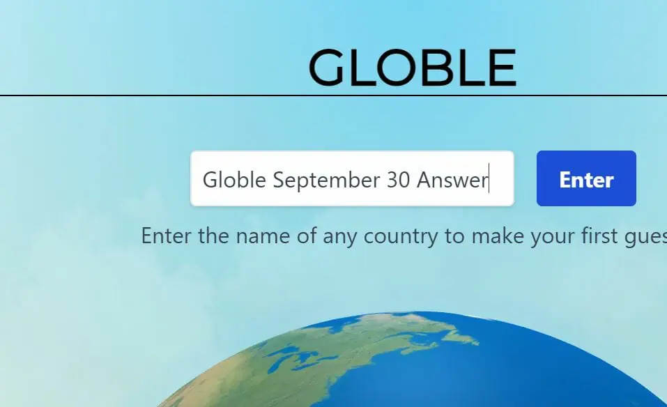 Globle 30 September Answer and Hints Today