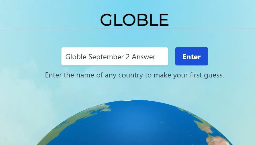 Globle September 2nd Answer 2022 Today