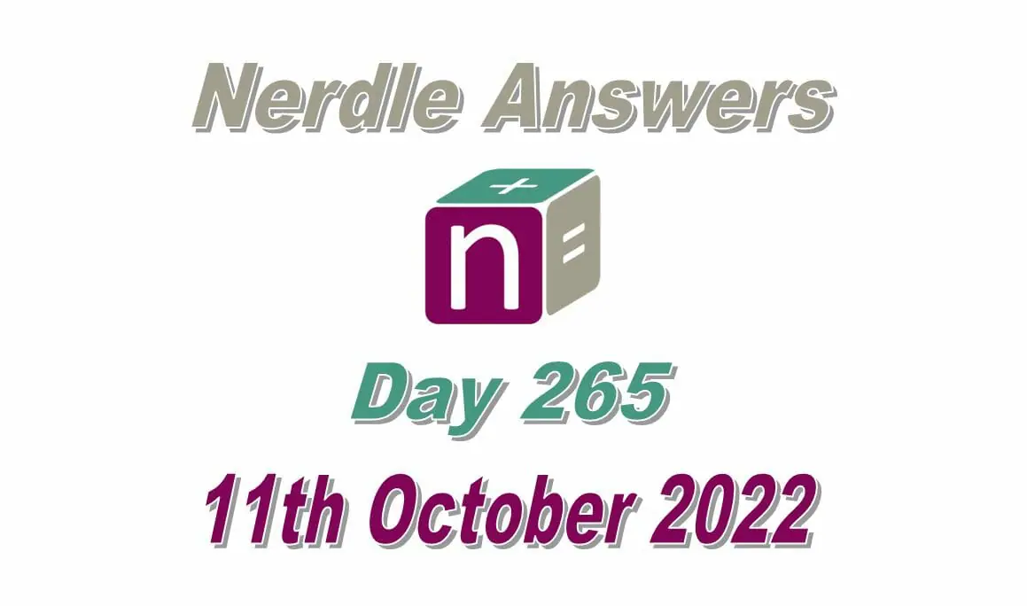 Daily Nerdle 265 Answers - October 11th, 2022