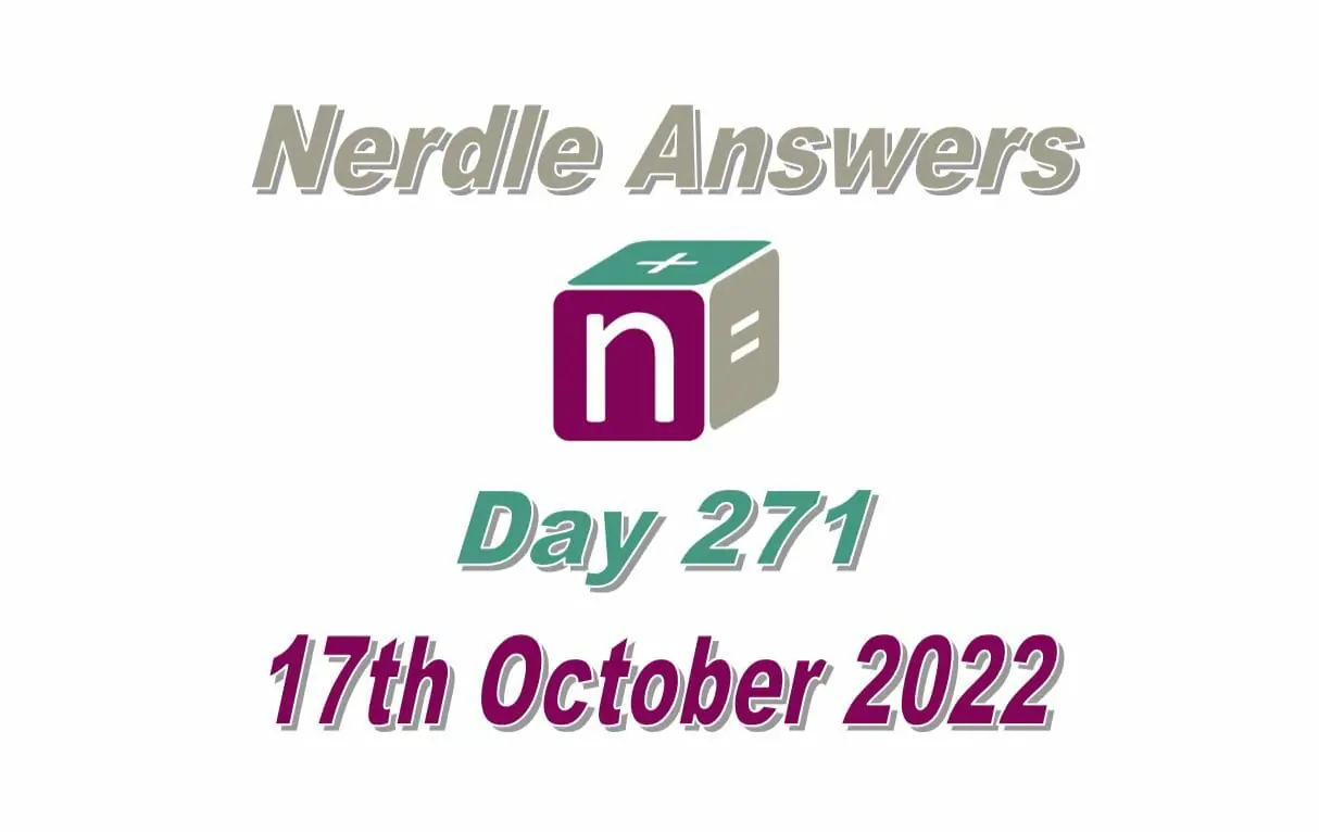 Daily Nerdle 271 Answers - October 17th, 2022