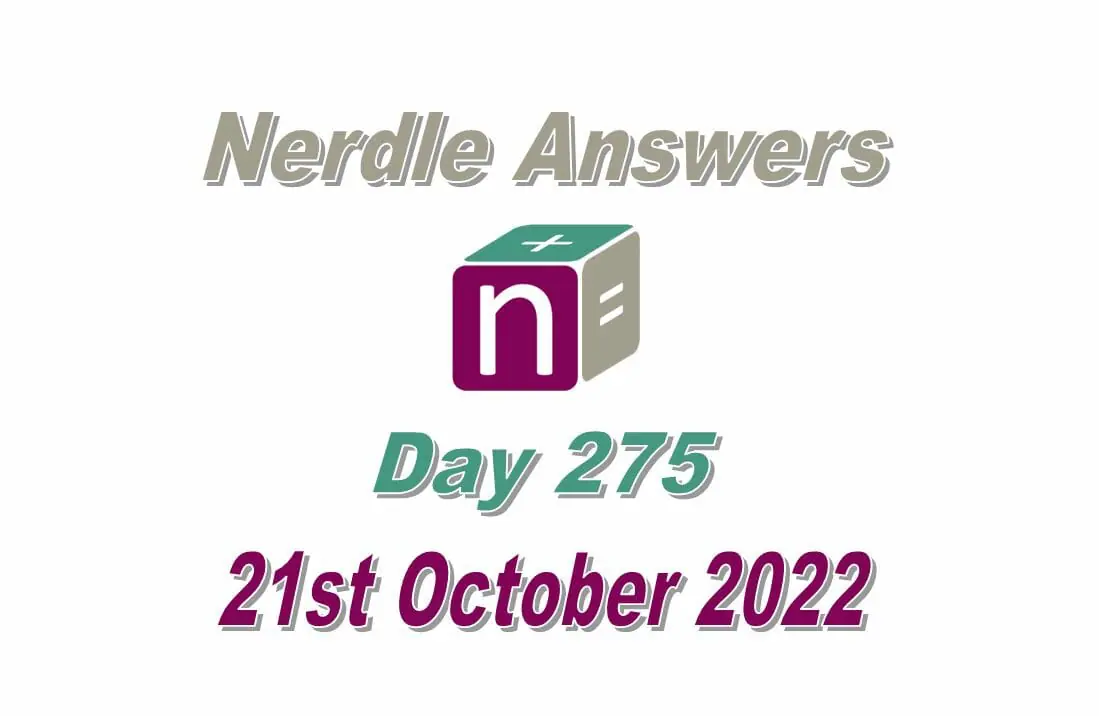 Daily Nerdle 275 Answers - October 21st, 2022