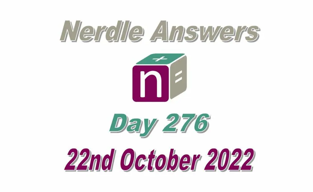 Daily Nerdle 276 Answers - October 22nd, 2022