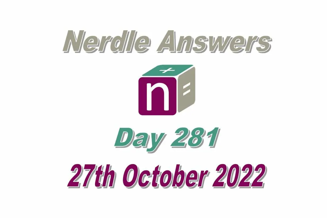 Daily Nerdle 281 Answers - October 27th, 2022