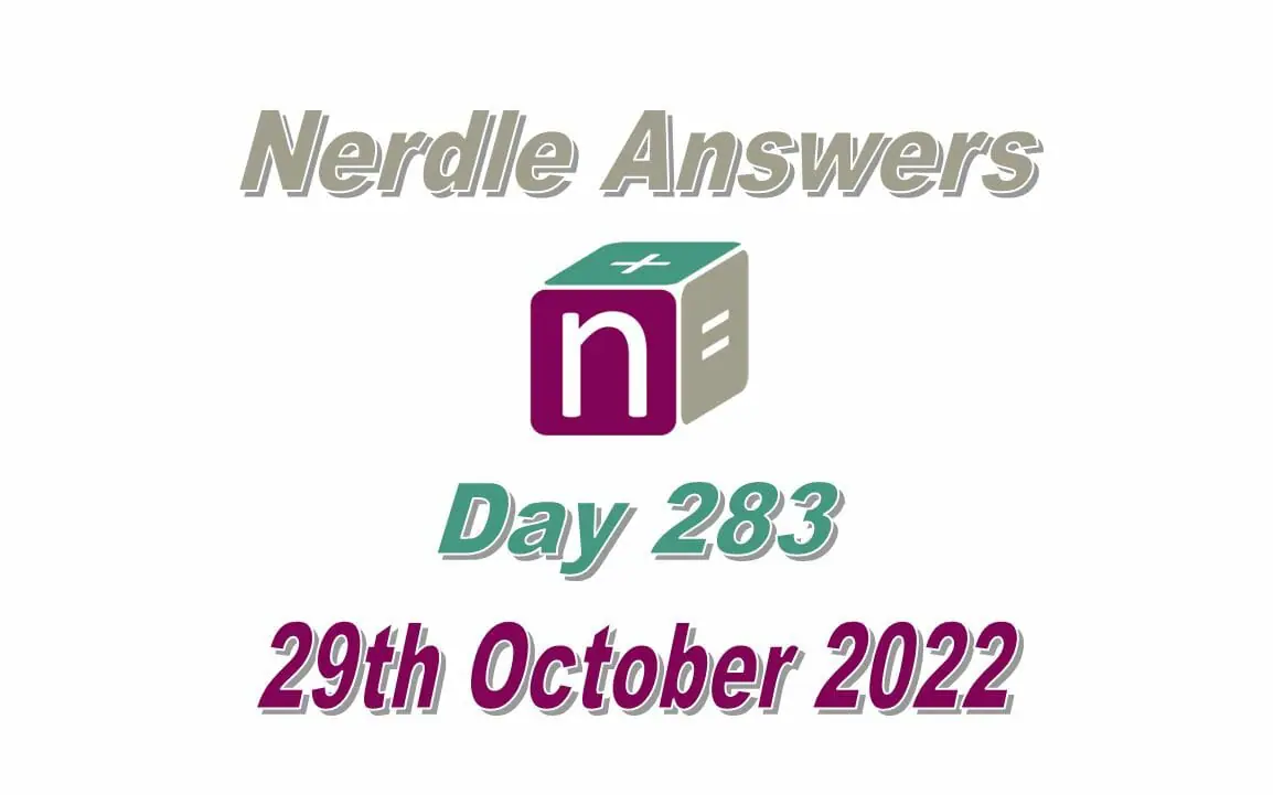 Daily Nerdle 283 Answers - October 29th, 2022