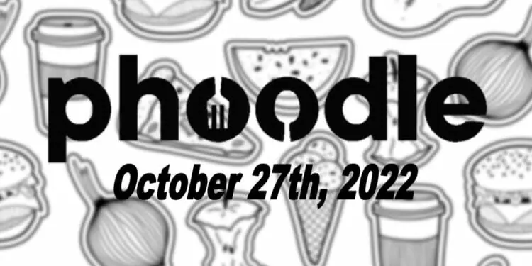Daily Phoodle - 27th October 2022
