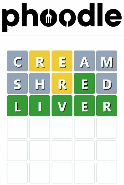 Daily Phoodle Answer 148 - 3rd October 2022