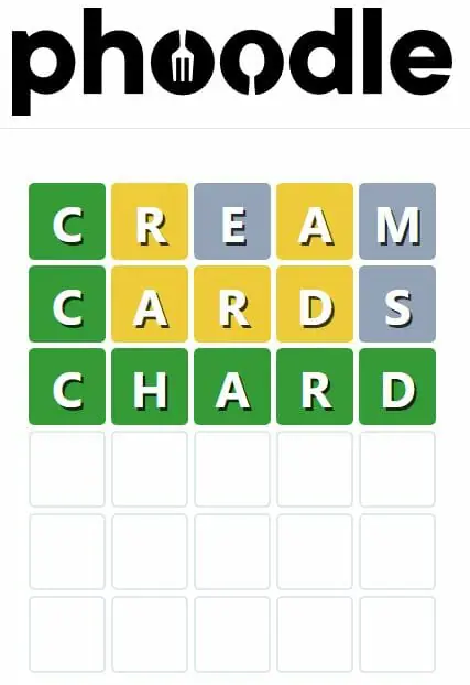 Daily Phoodle Answer 150 - 5th October 2022