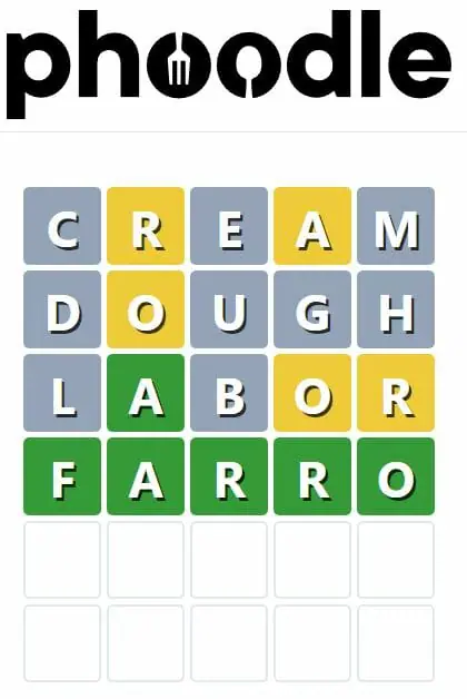 Daily Phoodle Answer 152 - 7th October 2022