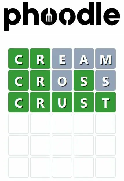 Daily Phoodle Answer 155 - 10th October 2022