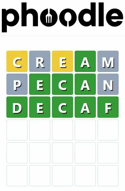 Daily Phoodle Answer 156 - 11th October 2022