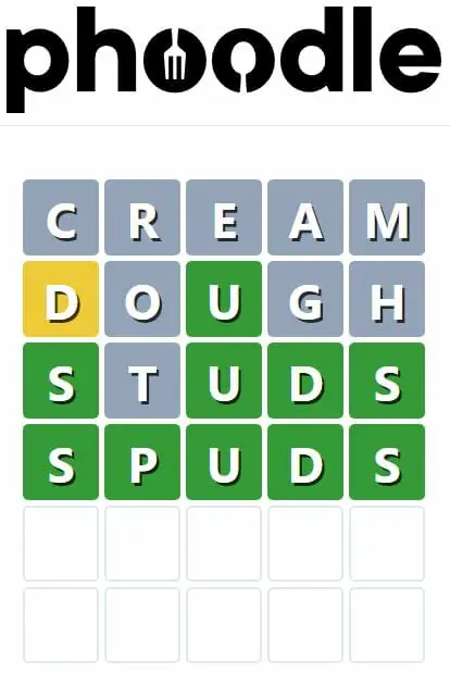 Daily Phoodle Answer 161 - 16th October 2022
