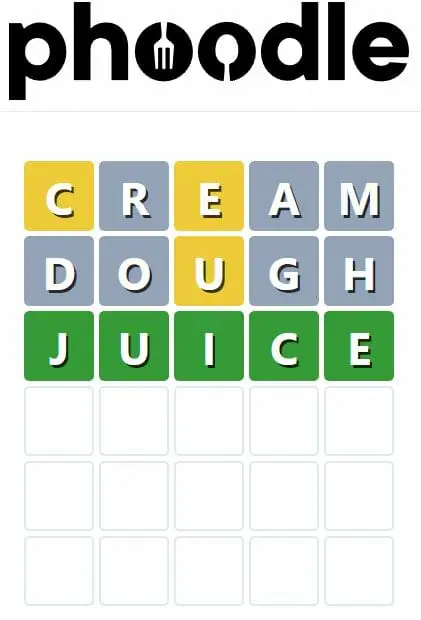Daily Phoodle Answer 163 - 18th October 2022