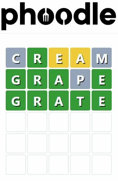 Daily Phoodle Answer 164 - 19th October 2022