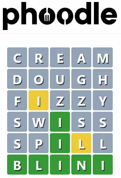Daily Phoodle Answer 166 - 21st October 2022