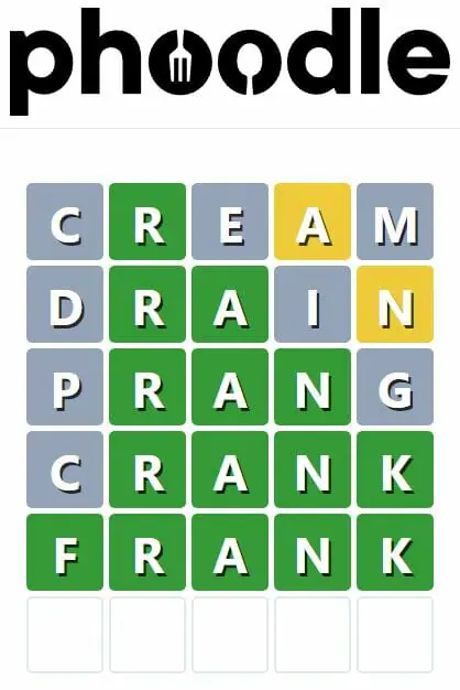 Daily Phoodle Answer 169 - 24th October 2022