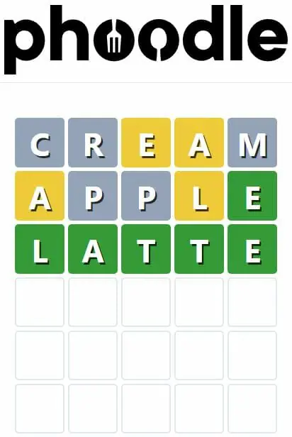 Daily Phoodle Answer 175 - 30th October 2022