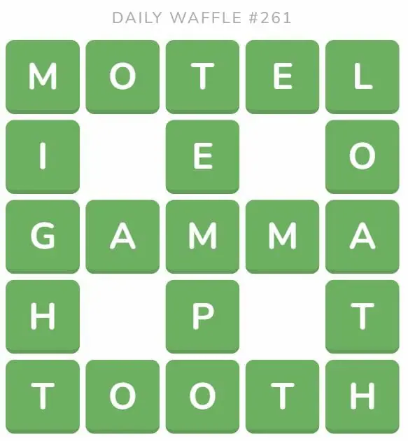 Daily Waffle Game 261 Answer - October 9th 2022
