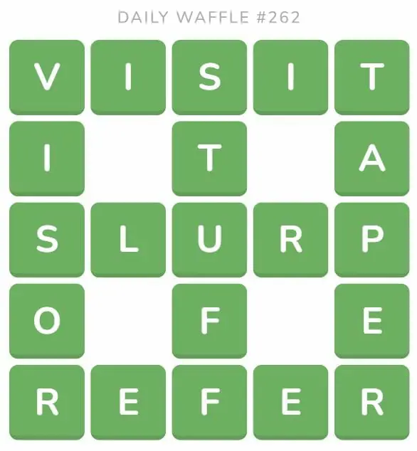Daily Waffle Game 262 Answer - October 10th 2022