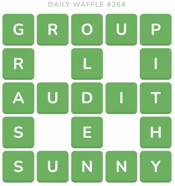 Daily Waffle Game 264 Answer - October 12th 2022