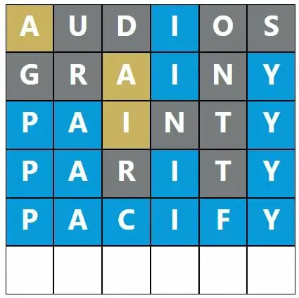 Daily Word Hurdle #524 Afternoon Answer - 6th October 2022