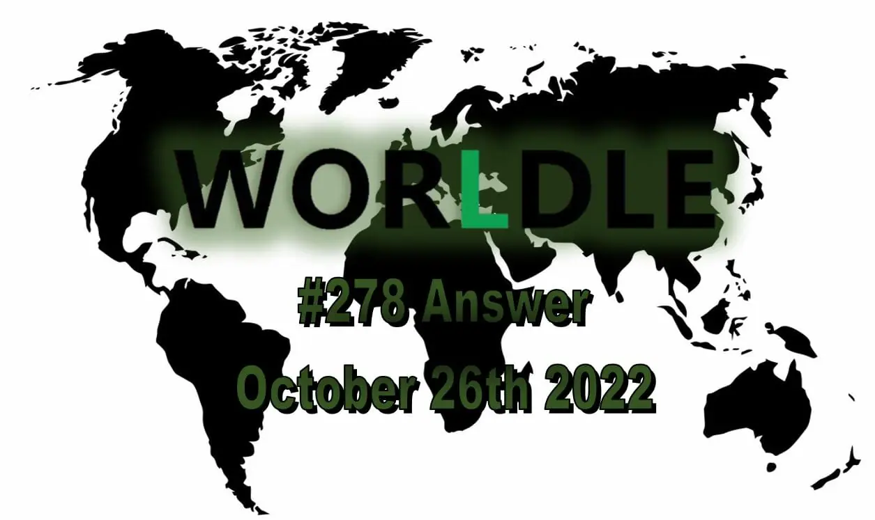 Daily Worldle 278 - October 26th 2022