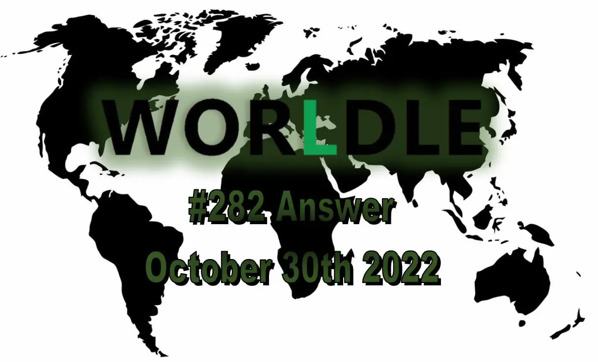 Daily Worldle 282 - October 30th 2022