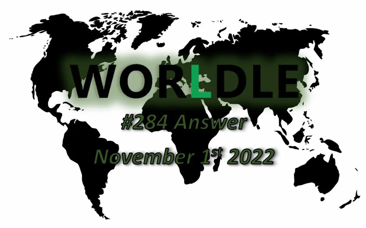 Daily Worldle 284 - November 1st 2022