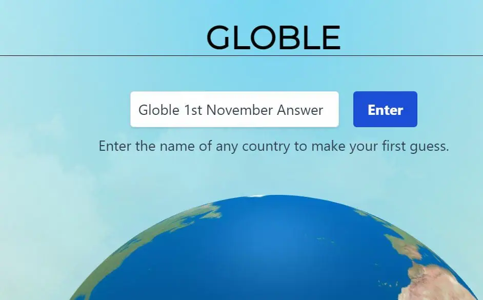 Globle 1 November Answer and Hints Today