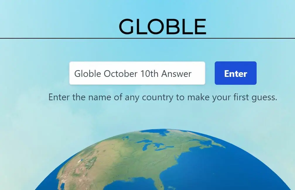 Globle 10 October Answer and Hints Today