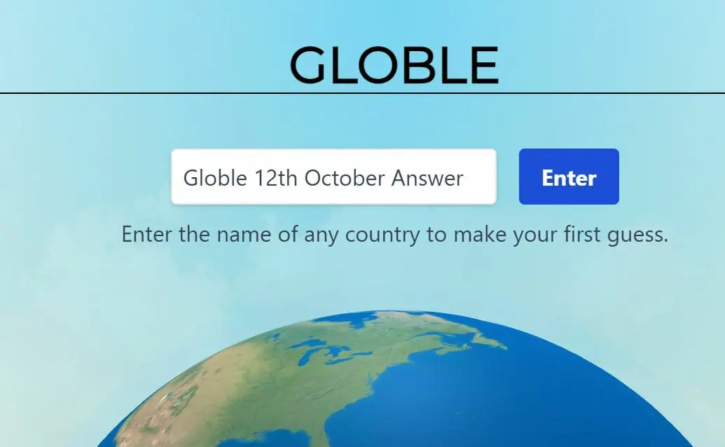 Globle 12 October Answer and Hints Today Country