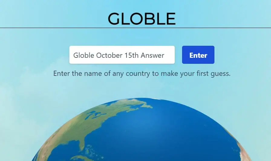 Globle 15 October Answer and Hints Today