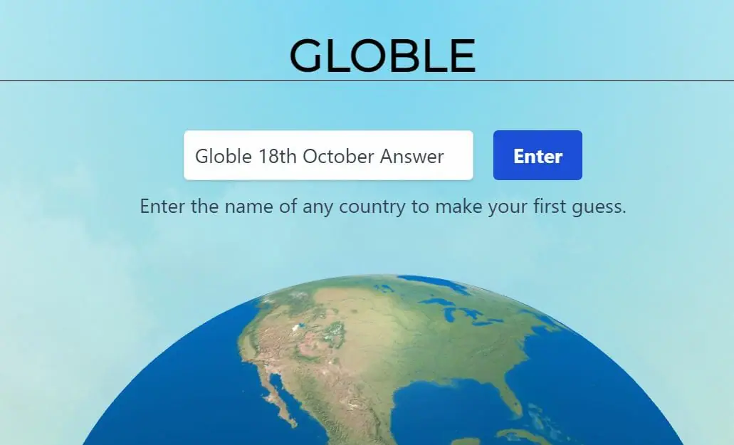 Globle 18 October Answer and Hints Today