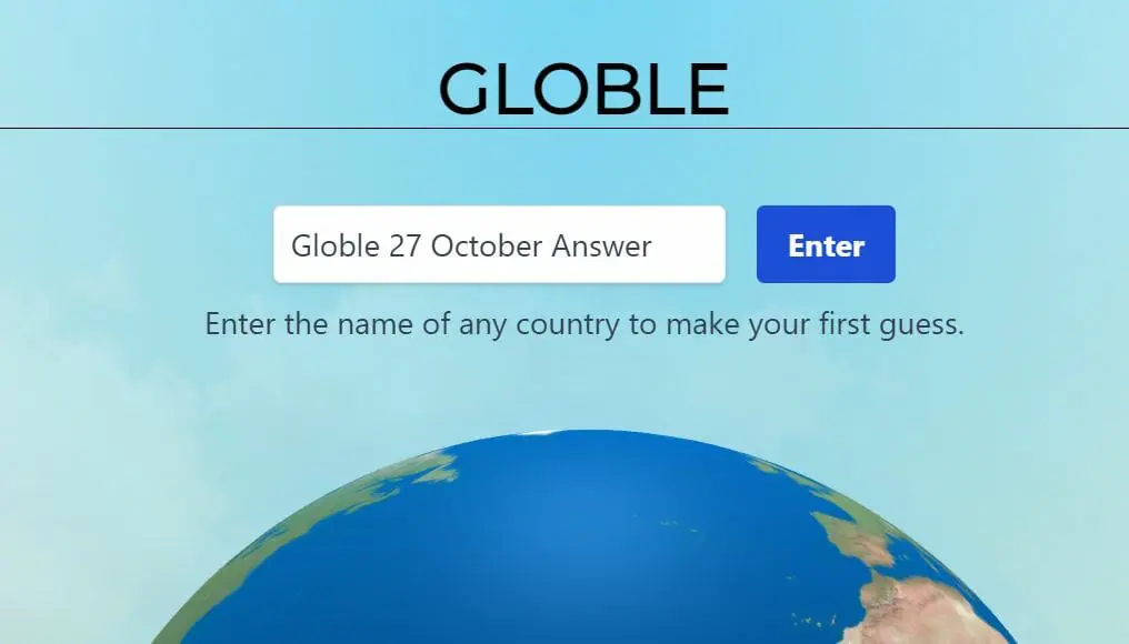 Globle 27 October Answer and Hints Today