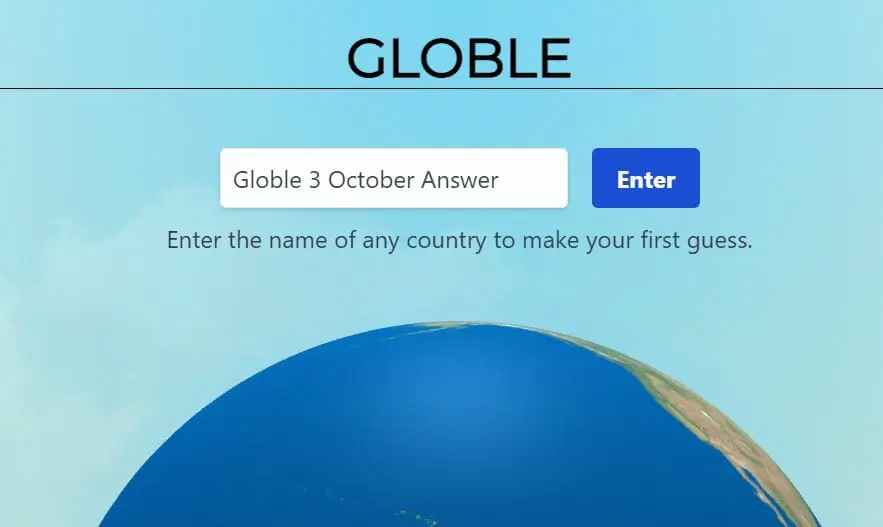 Globle 3 October Answer and Hints Today