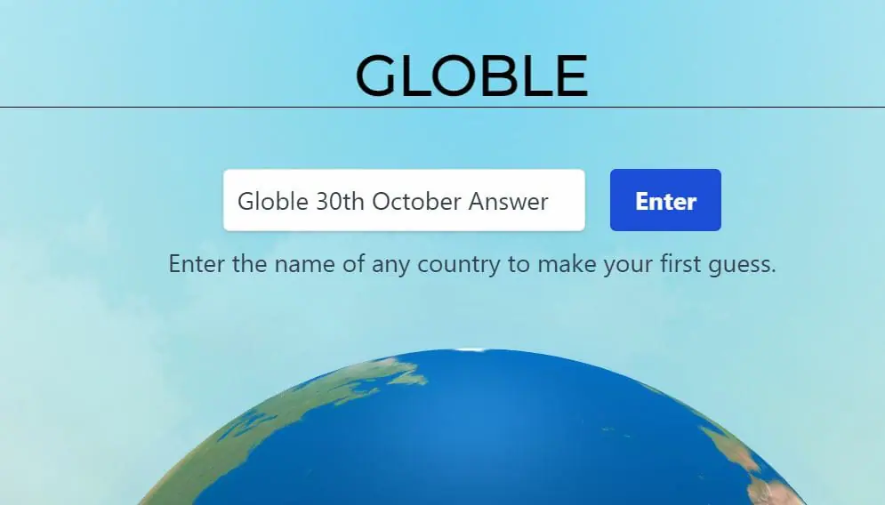 Globle 30 October Answer and Hints Today