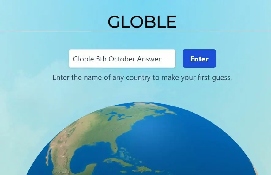 Globle 5 October Answer and Hints Today