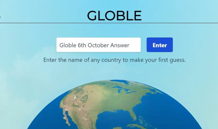 Globle 6 October Answer and Hints Today