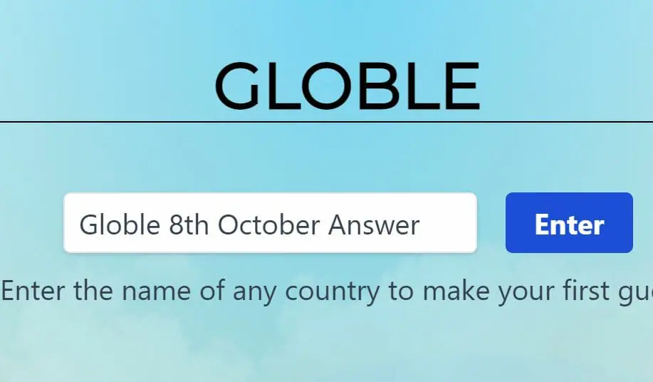 Globle 8 October Answer and Hints Today