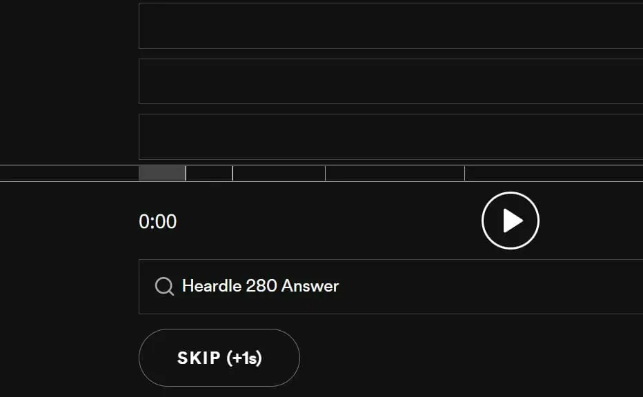 Daily Heardle 280 - 1st December 2022