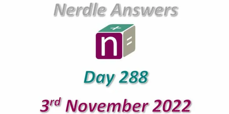 Daily Nerdle 288 Answers - November 3rd, 2022