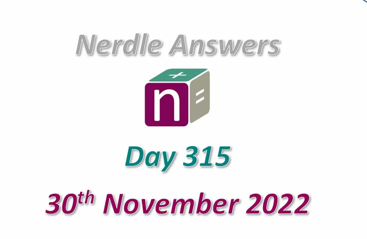 Daily Nerdle 315 Answers - November 30th, 2022