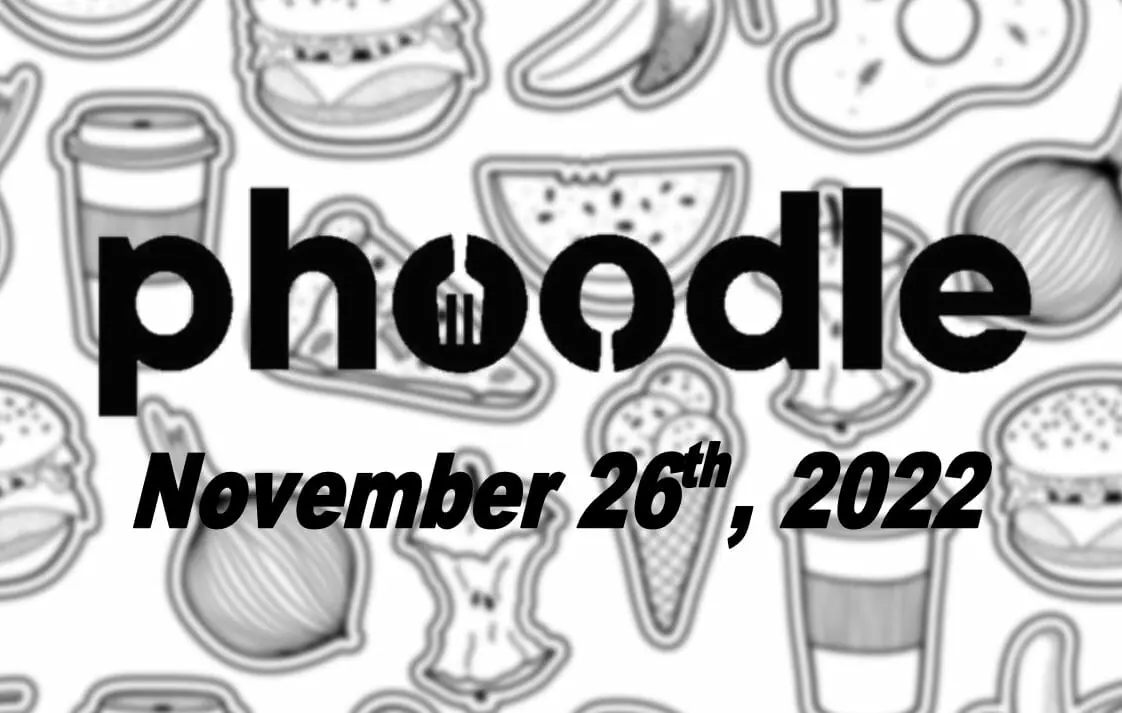 Daily Phoodle - 26th November 2022