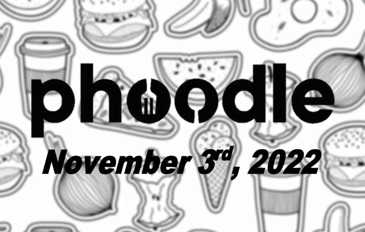 Daily Phoodle - 3rd November 2022