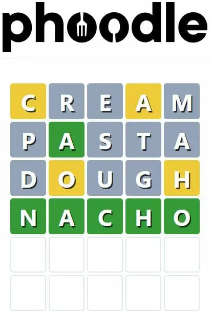 Daily Phoodle Answer 180 - 4th November 2022