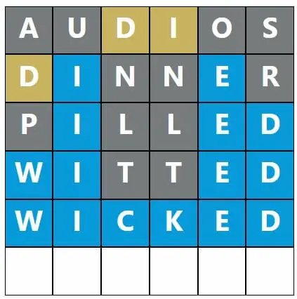 Daily Word Hurdle #584 Afternoon Answer - 5th November 2022