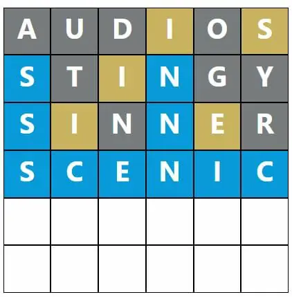 Daily Word Hurdle #606 Afternoon Answer - 16th November 2022