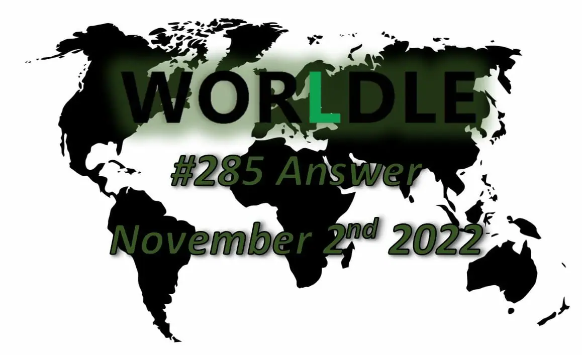 Daily Worldle 285 - November 2nd 2022