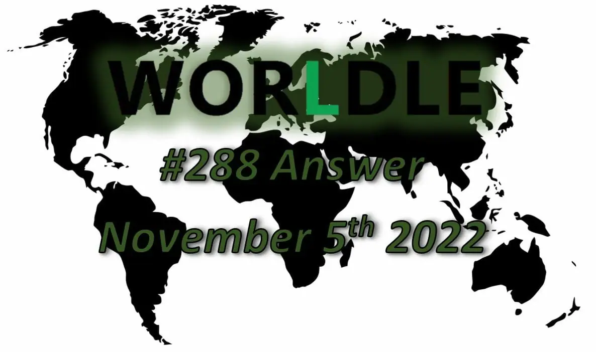 Daily Worldle 288 - November 5th 2022
