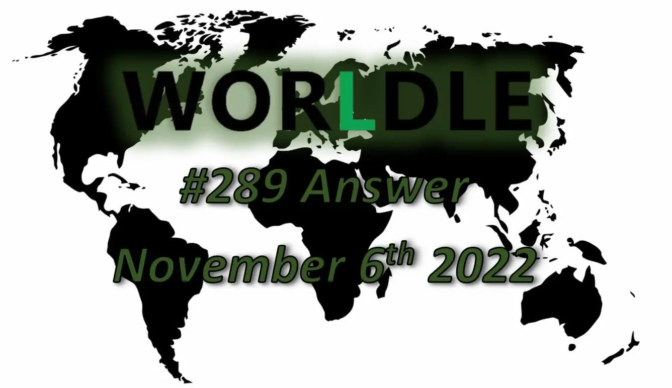 Daily Worldle 289 - November 6th 2022